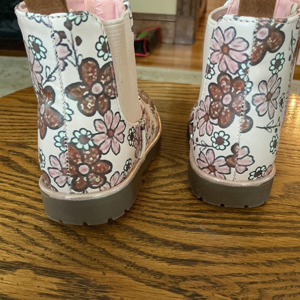 Nordstrom Jaymes Chelsea Boots in Pink Lotus Floral Combo sz 6 Toddler EUC - Picture 6 of 8